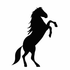 Fototapeta na wymiar black horse silhouette, isolated vector