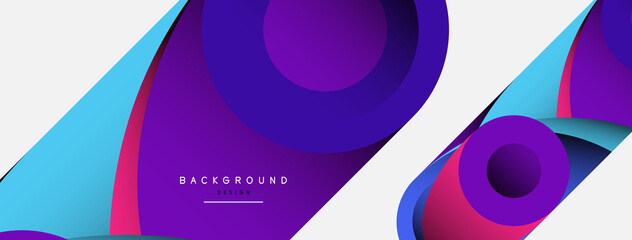 Abstract background. Minimal geometric circles and round style shapes with deep shadow effects. Trendy technology business template for wallpaper banner or background