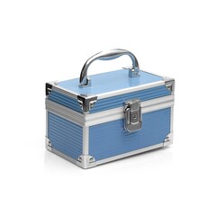 Metal beauty case isolated on white background