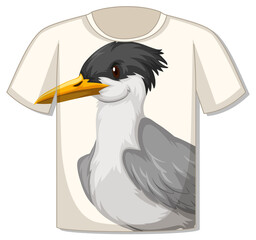 Front of t-shirt with bird template