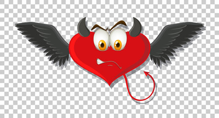 Heart shape devil with facial expression