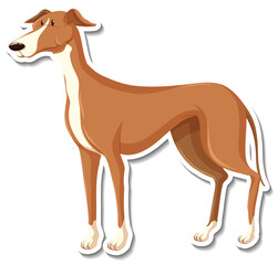 A sticker template of dog cartoon character