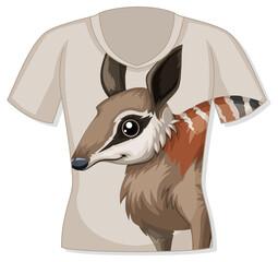 Front of t-shirt with animal pattern