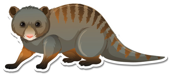 A sticker template of mongoose cartoon character