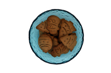 christmas gingerbread cookies in a bowl