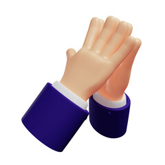3d hands show steepling hands gesture, isolated illustration on white background, 3d rendering