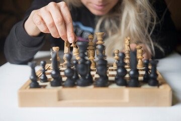 beautiful Woman wooden chess