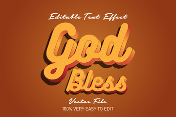 god bless text effect lettering style
