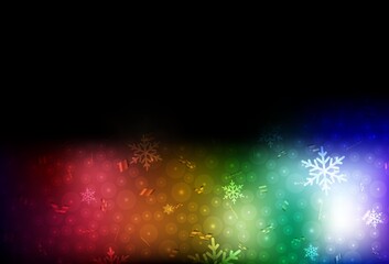 Obraz premium Dark Multicolor vector backdrop in holiday style.