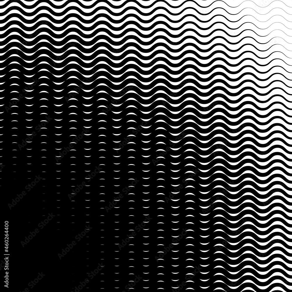 Poster background with gradient of black and white wave lines