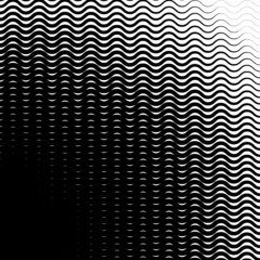 Background with gradient of black and white wave lines
