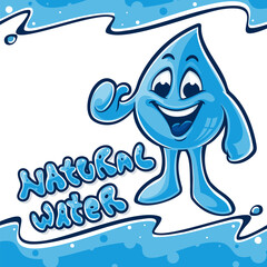 natural water drop with graphic banner