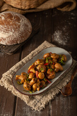 Fresh mushroom salad