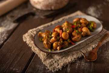 Fresh mushroom salad