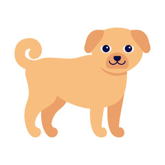 Obraz na płótnie Canvas Happy ginger dog, standing puppy pet. House animal dog, canine pet. Vector illustration