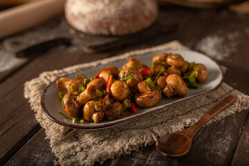 Fresh mushroom salad