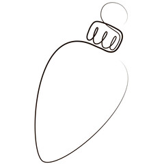 Christmas ball drawn with single continuous line. Vector illustration.