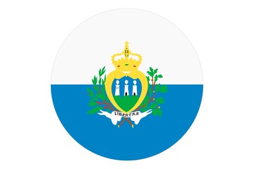 Circle flag vector of San Marino on white background.