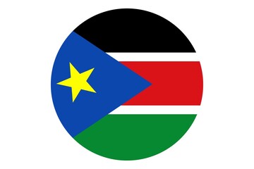 Circle flag vector of South Sudan on white background.