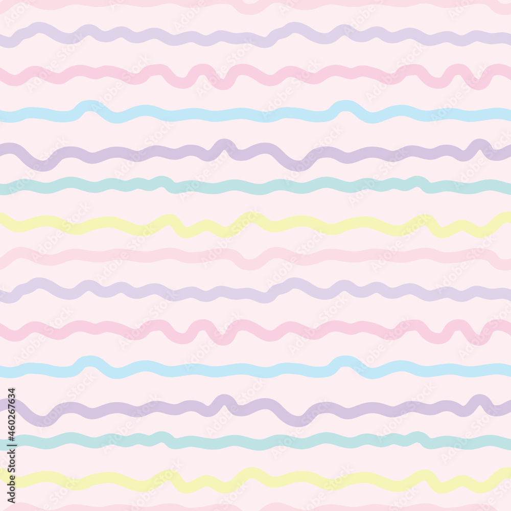 Poster Abstract pastel repeat pattern, wavy stripe pattern