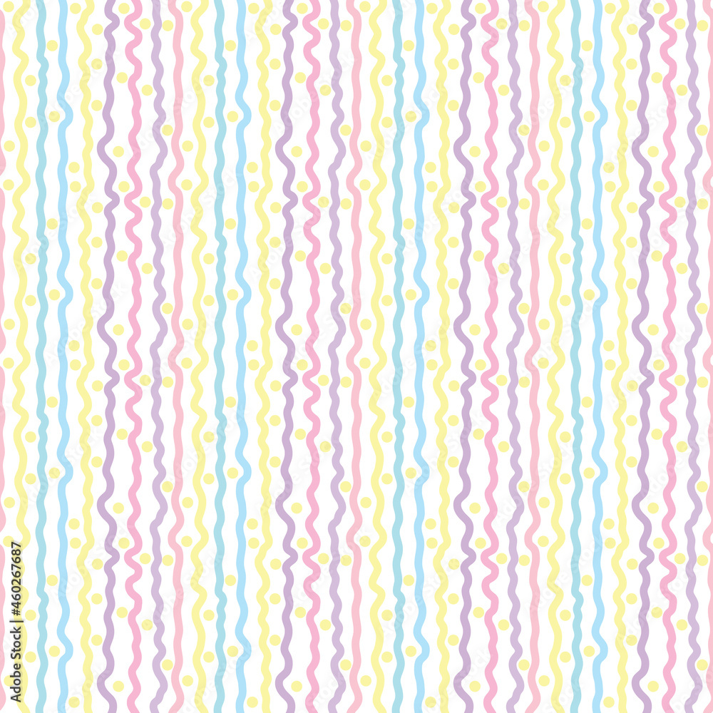 Poster colorful stripe pattern with dots, abstract happy vector pattern