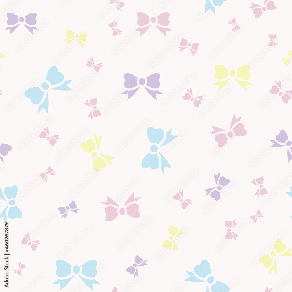 Poster cute bow pattern, pastel girly vector pattern