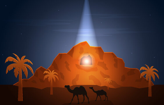 Nabi Prophet Muhammad Messenger Hira Cave Islam History Islamic Illustration