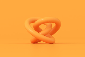 Illustration of abstract 3d rendering, Orange background.