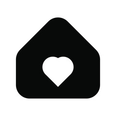 Home icon illustration vector color black. Editable color. Black silhouette. Suitable for logos, icons, userinterface, etc