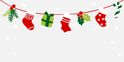 Christmas stockings bunting - colorful - 460270892