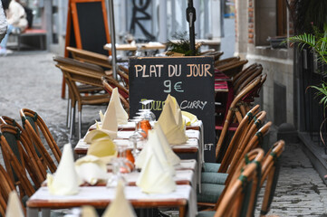 café restaurant brasserie terrasse Belgique Bruxelles manger alimentation specialités plat du...