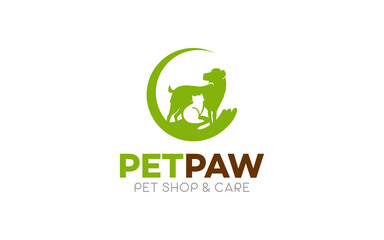 Illustration vector graphic of paw clinic and care business logo design template