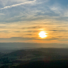 sunset over the mountains