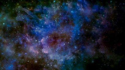 Naklejka na ściany i meble Colourful Deep Space Nebular Stary Galaxy Background