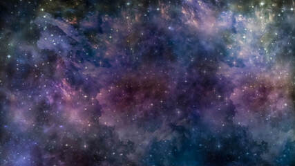 Fototapeta premium Colourful Deep Space Nebular Stary Galaxy Background
