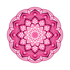 Colorful mandala with floral ornament