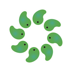 Naklejka premium 緑の勾玉のサークル 3