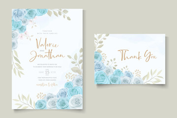 Fototapeta na wymiar Beautiful roses invitation card template