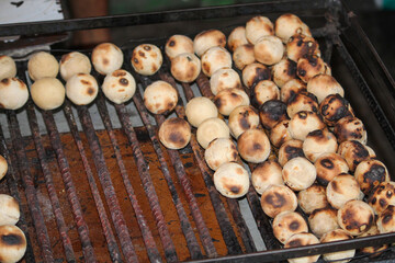 grilled litti on the grill,indian food 