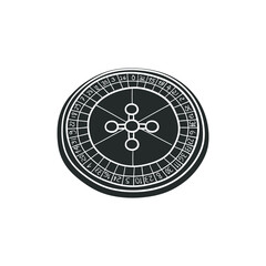 Roulette Icon Silhouette Illustration. Casino Vector Graphic Pictogram Symbol Clip Art. Doodle Sketch Black Sign