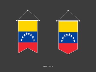 Venezuela flag in various shape, Soccer Flag Pennant Vector ,Vector illustration.