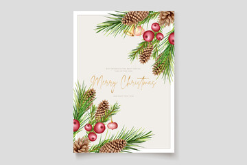 WATERCOLOR background FLORAL Christmas card 