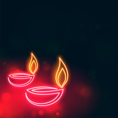 neon style diya design background