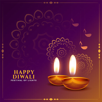 diwali festival background with realistic diya design