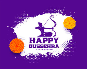 happy dussehra event card with lord rama silhouette - obrazy, fototapety, plakaty