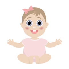 Baby girl. Baby shower party. Portrait of cute baby. Newborn child.