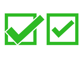 Green check mark. Symbol check icon. Frame check mark. Tick design. Vote vector.