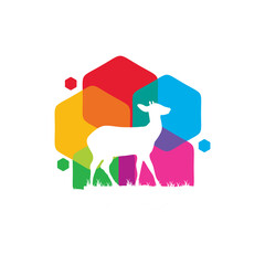 Illustration Vector Graphic of Colorful Deer Logo. Perfect to use for Technology Company