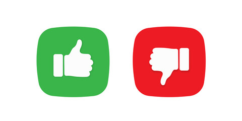 Thumb up and down sign icon illustration