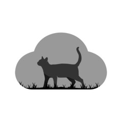 Illustration Vector Graphic of Cloud Cat Logo. Perfect to use for Technology Company